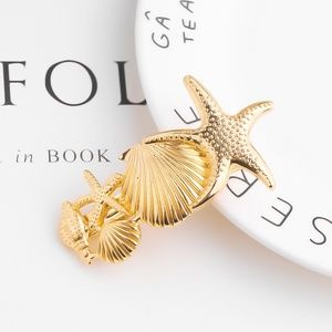 Starfish Gold Hair Clip | Seashell Barrette